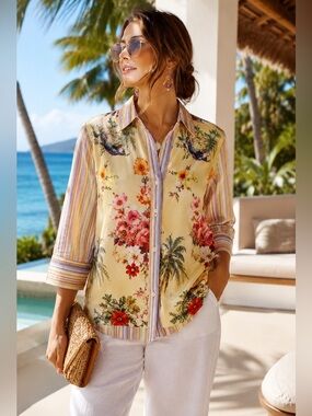 Robert Graham Floral Art-To-Wear Button Down| Size Large